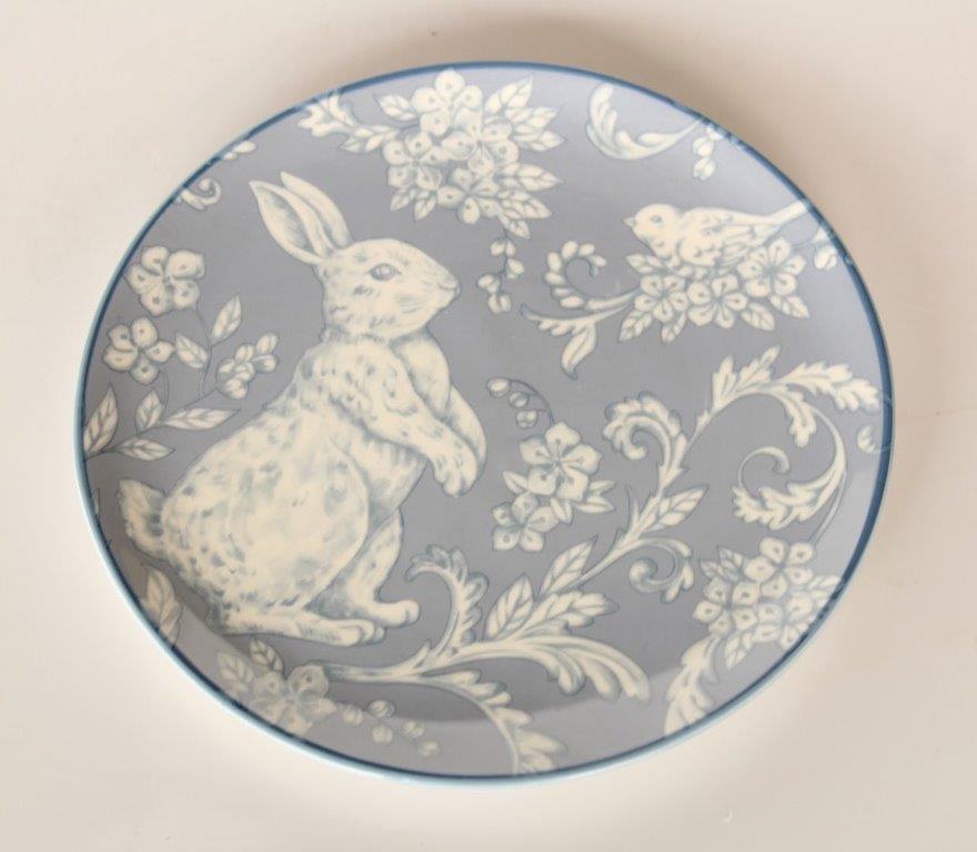 Blue & White Ceramic Bunny Plate